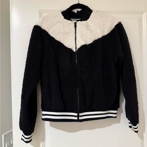 Nike fuzzy Black and White Bomber Jacket size medium
